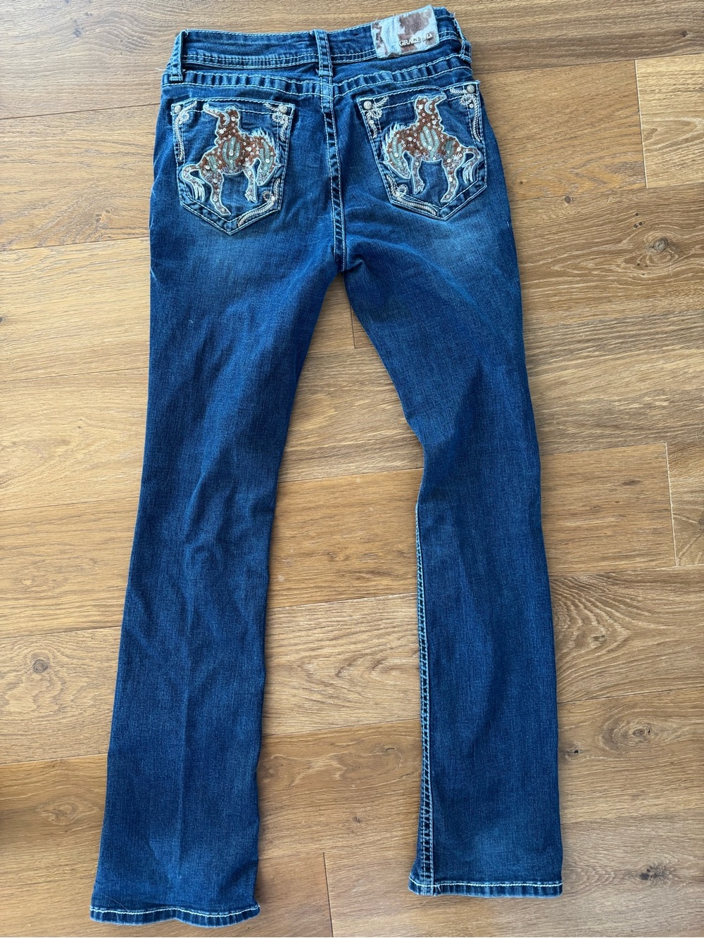 Grace in LA Dark Blue Denim Jeans with Horse pocket